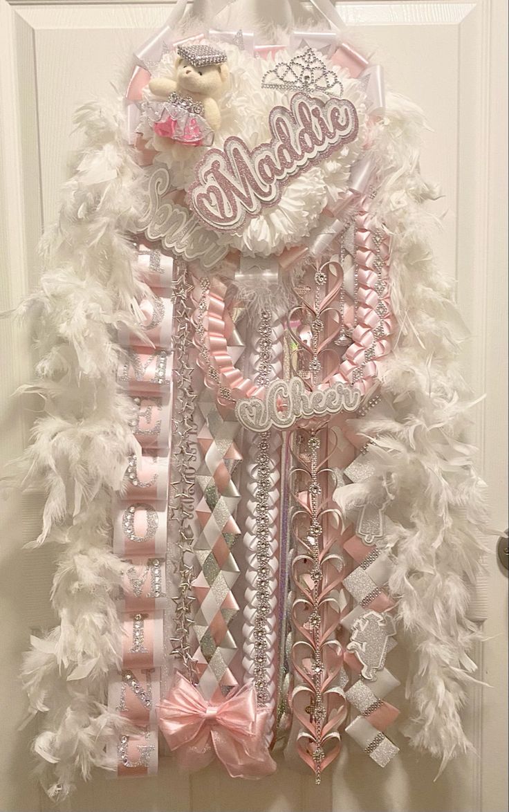 hoco mum
senior mum
senior homecoming mum
homecoming mum
mega mum 
white and silver homecoming mum
pink homecoming mum Homecoming Jeans Ideas, Big Mum, Big Homecoming Mums, Unique Homecoming Mums, Senior Crown Ideas, Homecoming Mums Senior, Senior Year Fun, Senior Homecoming, Texas Homecoming Mums