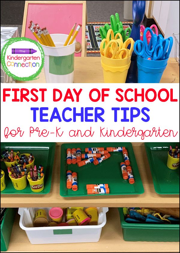 the first day of school teacher tips for pre - k and kindergartia