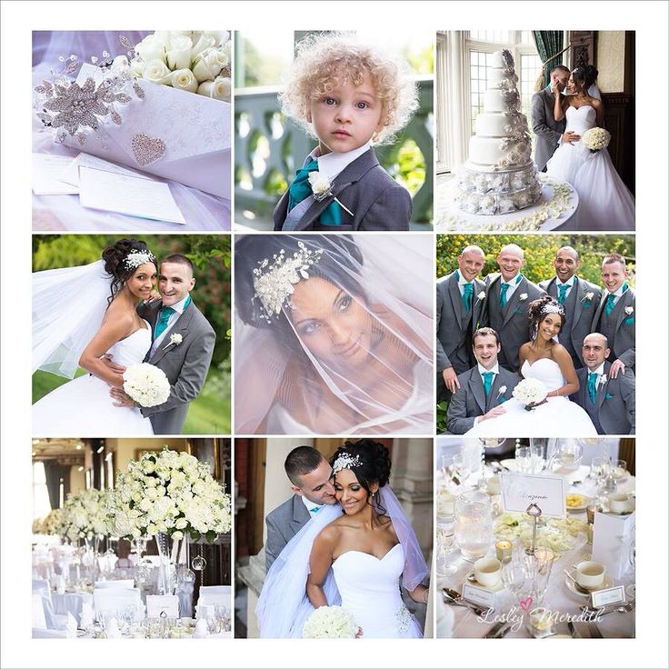 a collage of wedding pictures with the bride and groom