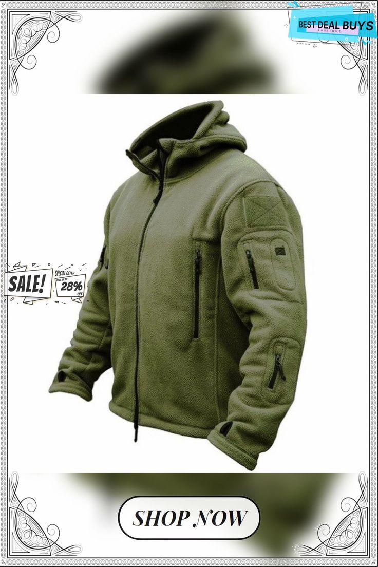 Military Fleece Tactical Jacket Solid Casual Hooded Jacket Army Zipper Coat Outdoor Thermal Ventilation Sports Polar Clothes Khaki Techwear Hooded Jacket For Winter, Khaki Long Sleeve Hooded Jacket For Hiking, Tactical Long Sleeve Solid Outerwear, Winter Camouflage Techwear Outerwear, Techwear Fleece Jacket For Outdoor Activities, Techwear Fleece Jacket With Long Sleeves For Outdoor Activities, Techwear Long Sleeve Fleece Jacket For Outdoor Activities, Winter Techwear Camouflage Outerwear, Fall Techwear Fleece Jacket For Outdoor