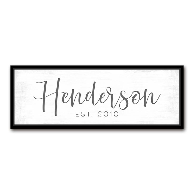 Personalized Family Established Name Signs - Pretty Perfect Studio Established Family Signs, Deep Frame, Last Name Signs, Rustic White, Personalized Wall, Personalized Wall Art, Family Signs, Classic Frame, Custom Quotes