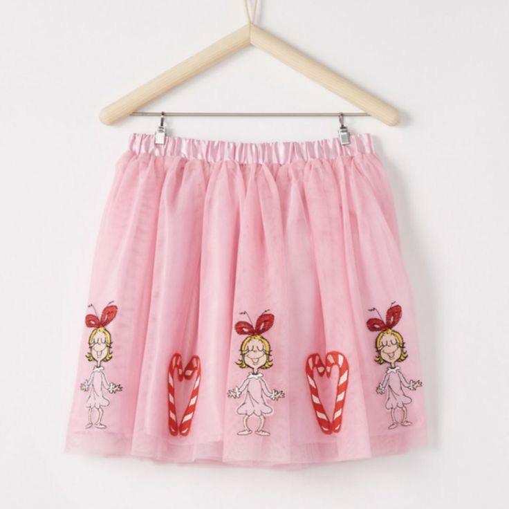 Nwt. Adorable Dr. Seuss Pink Skirt With Cindy Lou Who From The Grinch And Candy Canes In The Shape Of A Heart. Just So Cute And Perfect For Christmas! Size 140 Which Is A 10. Smoke Free Home. Will Ship Same Day. Cute Spring Skirt For Playtime, Cute Skirt For Spring Playtime, Cute Spring Playtime Skirt, Playful Pink Mini Skirt, Playful Pink Skirt, Playful Pink Bottoms For School, Cute Pink Skirt For Playtime, Playful Pink Skirt For School, Playful Skirted Bottoms With Elastic Waistband