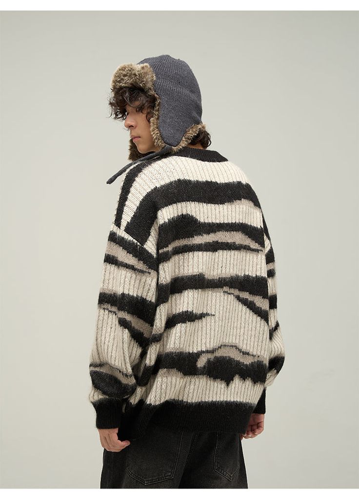 WLNEXT knit wool-blend sweater, vertical and horizontal striped pattern throughout, rib knit crewneck/hem/cuffs, dropped shoulders, logo patch at chest. Composition - Wool Blend Sizing: US/EU Regular Fit Model: 178cm/65kg 5’10/143lbs wearing size L Cozy Striped Ribbed Sweater, Ribbed Sweater For Streetwear In Winter, Ribbed Winter Sweater For Streetwear, Winter Ribbed Sweater For Streetwear, Ribbed Sweater For Winter Streetwear, Striped Knit Outerwear For Winter, Striped Crew Neck Outerwear For Winter, Striped Sweater With Ribbed Crew Neck, Casual Striped Crew Neck Outerwear