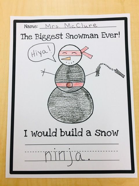 a snowman worksheet with the words i would build a snowman