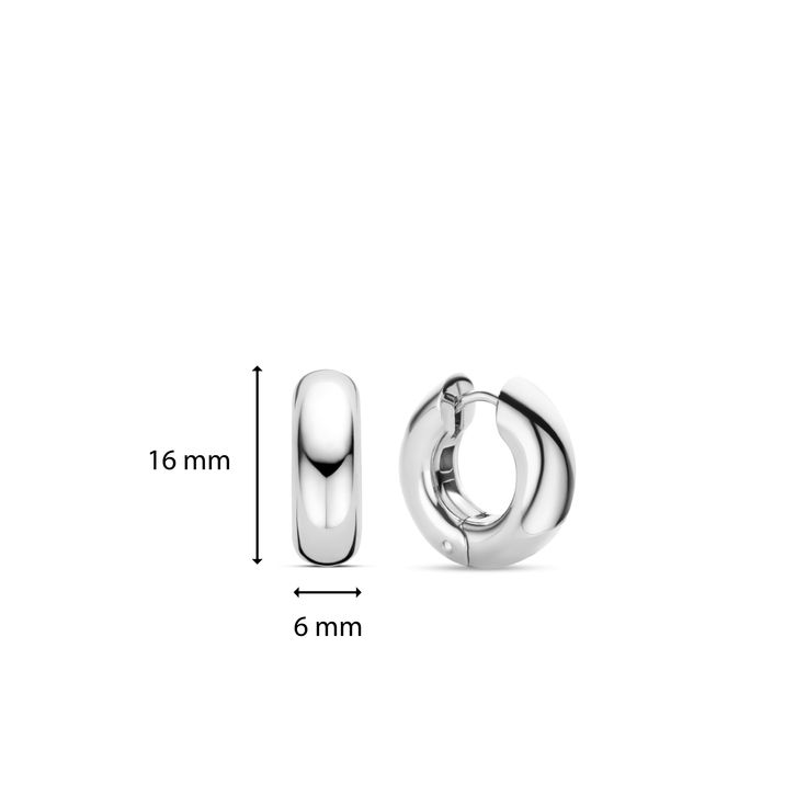 Ti Sento Milano Sterling Silver with rhodium plating. 6mm x 16mm One year warranty. Chunky Hoop Earrings, Up Hairstyles, Fashion Advice, Silver Fashion, Wear And Tear, Daily Wear, Platinum, Hoop Earrings, Plating