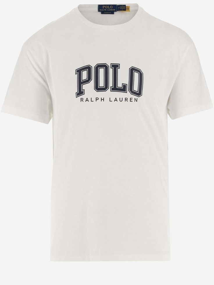 100% cotton Classic Cotton Shirt With Embroidered Logo, Casual Ralph Lauren Tops With Embroidered Logo, Casual Cotton T-shirt With Logo, Casual Ralph Lauren Crew Neck T-shirt, Classic Ralph Lauren Crew Neck T-shirt, Cotton Graphic Tee With Logo, Classic Cotton Tops With Embroidered Logo, Classic Crew Neck T-shirt With Text Print, Ralph Lauren Cotton Tops With Embroidered Logo