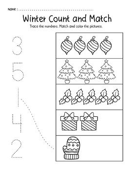 winter count and match worksheet