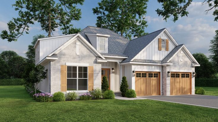 this is an artist's rendering of these two - car garage plans for the home