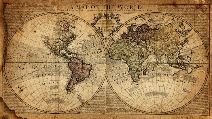 an old world map with the names of countries and major cities on it, in sepia