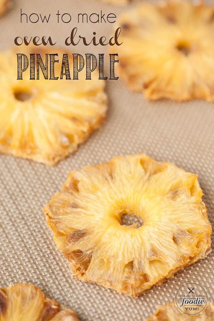 pineapple slices sitting on top of a baking sheet