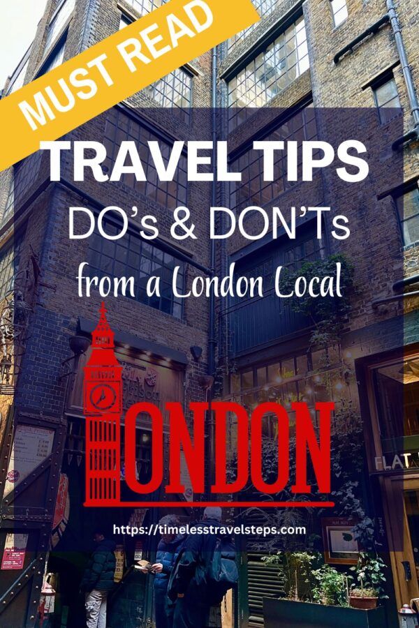 an advertisement for travel tips and don't's from a london local area