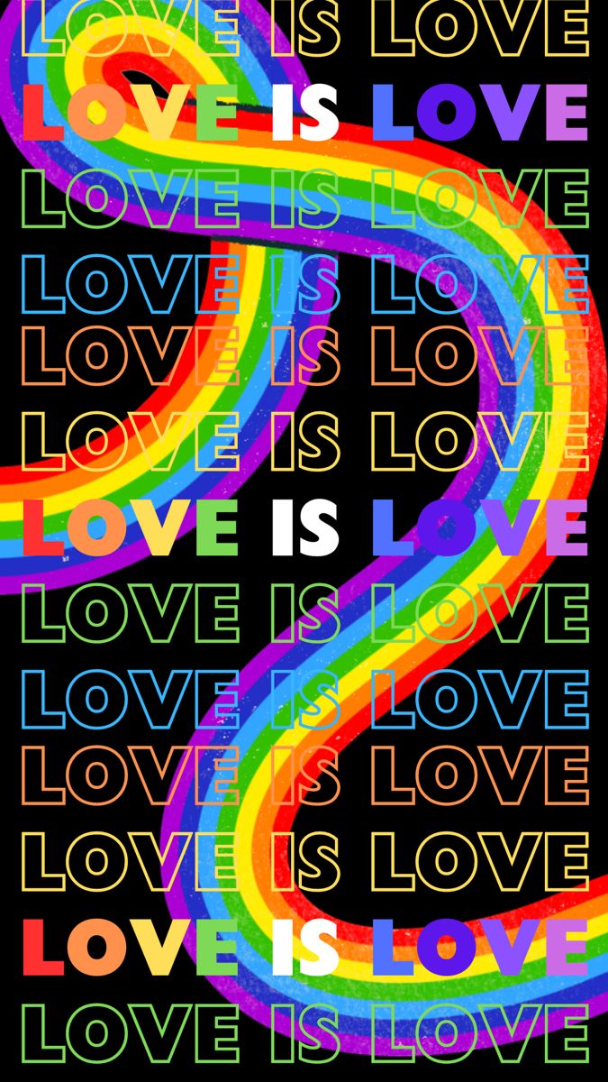 the letter s is made up of rainbows and words that read love is love