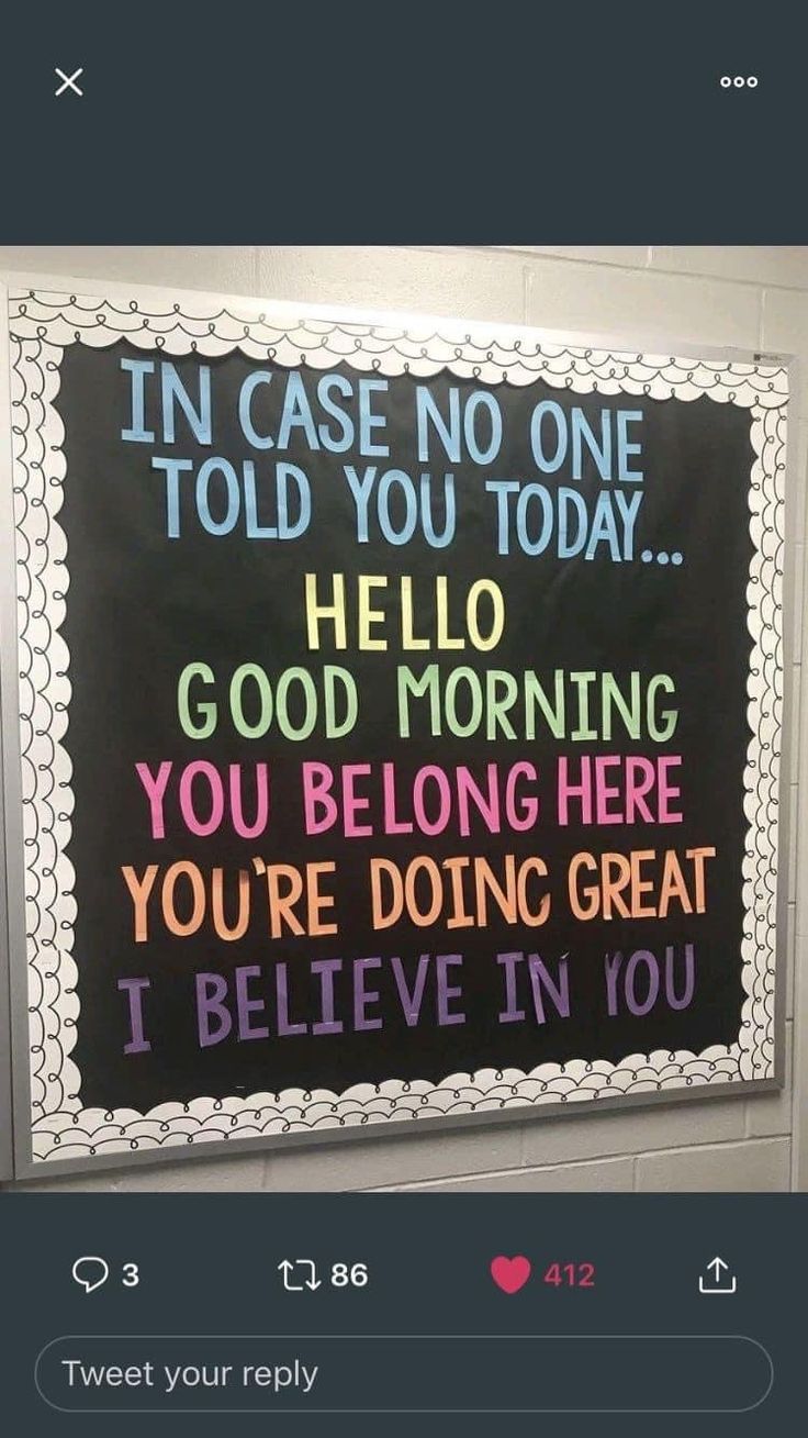 a bulletin board with words written on it