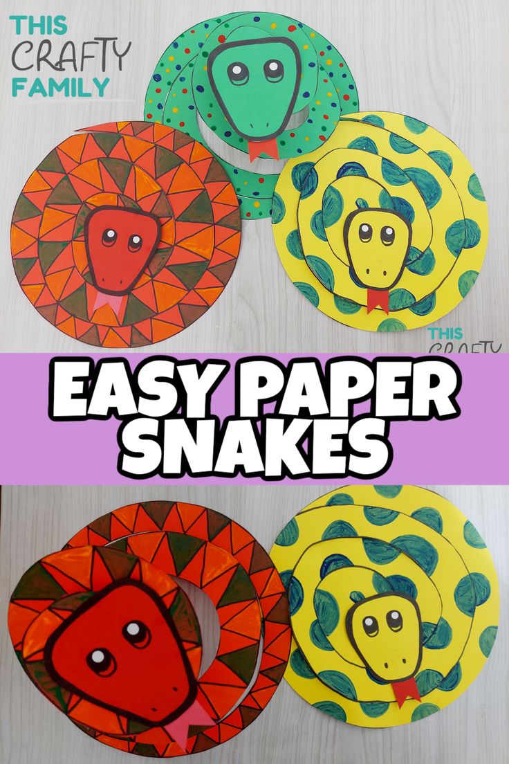 easy paper snake crafts for kids that are fun to do with the kids and adults