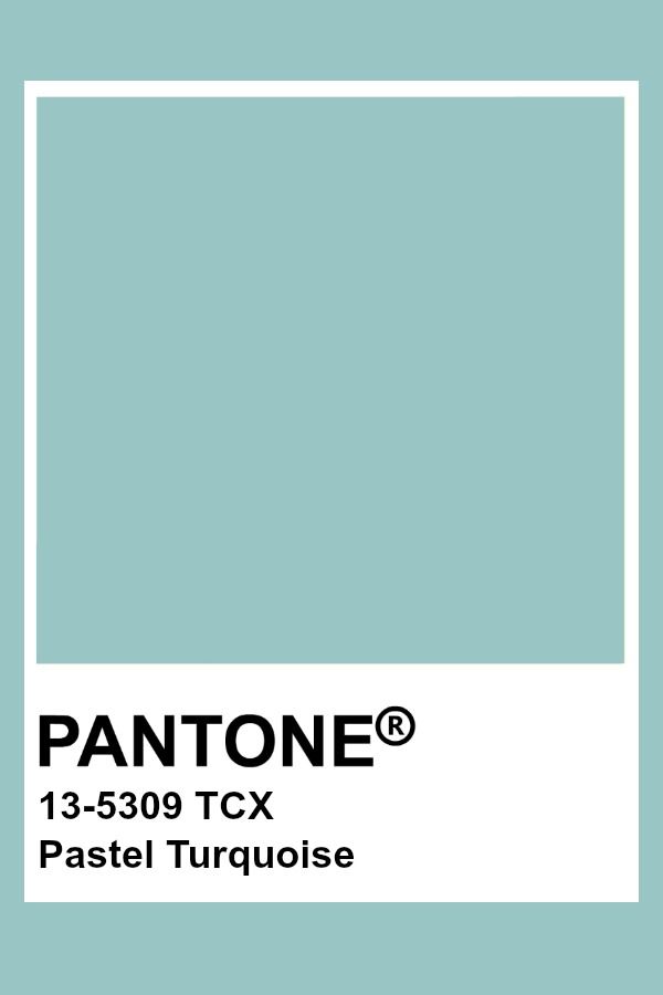 pantone's pastel turquoise hue is shown in this image