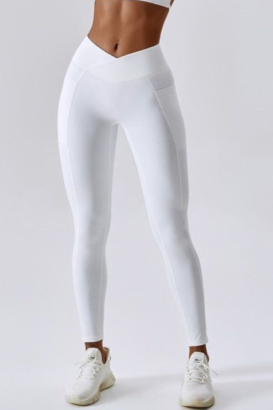 Iris Crossover Snatched Waist Leggings - STYLED BY ALX COUTURELEGGINGS White Micro-elastic Tights, White Compressive Elastane Leggings, White 4-way Stretch Yoga Pants, White 4-way Stretch Leggings For Pilates, White Micro-elastic Elastane Leggings, White 4-way Stretch Yoga Pants For Workout, White 4-way Stretch Sporty Leggings, White 4-way Stretch Sports Leggings, White Functional Yoga Pants