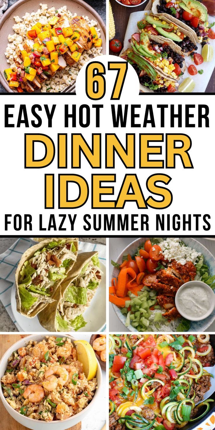 Hot weather dinner ideas healthy Hot Weather Dinner Ideas, Hot Day Dinners, Hot Weather Meals, Healthy Summer Dinner Recipes, Budget Family Meals, Easy Summer Dinners, Summertime Recipes, Favorite Recipes Dinner, Summer Recipes Dinner