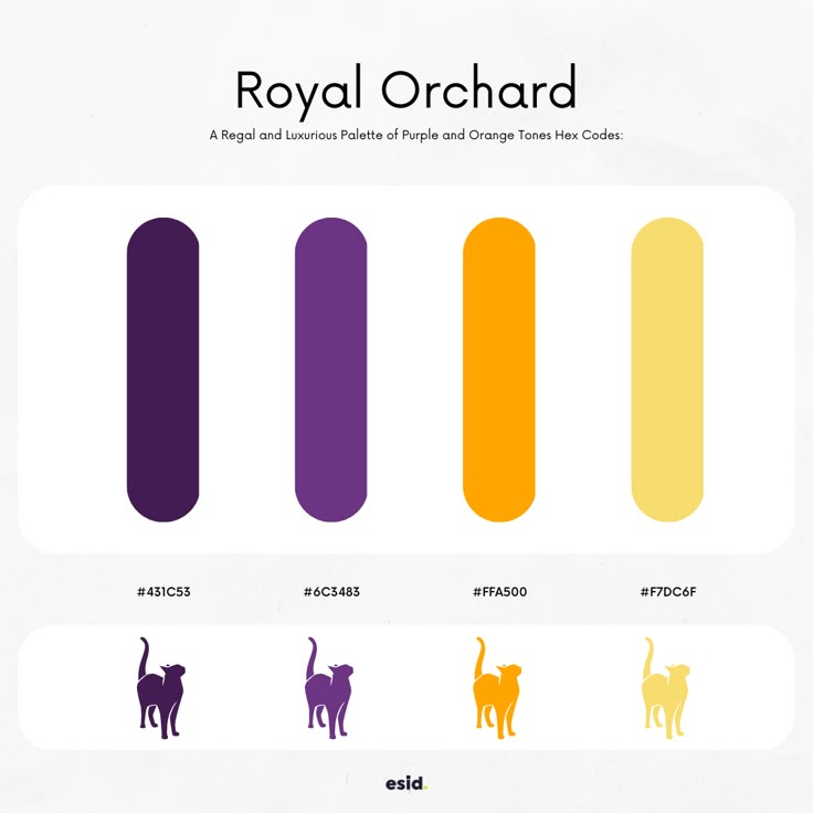 an image of the royal orchard color scheme for dogs and cats in different colors