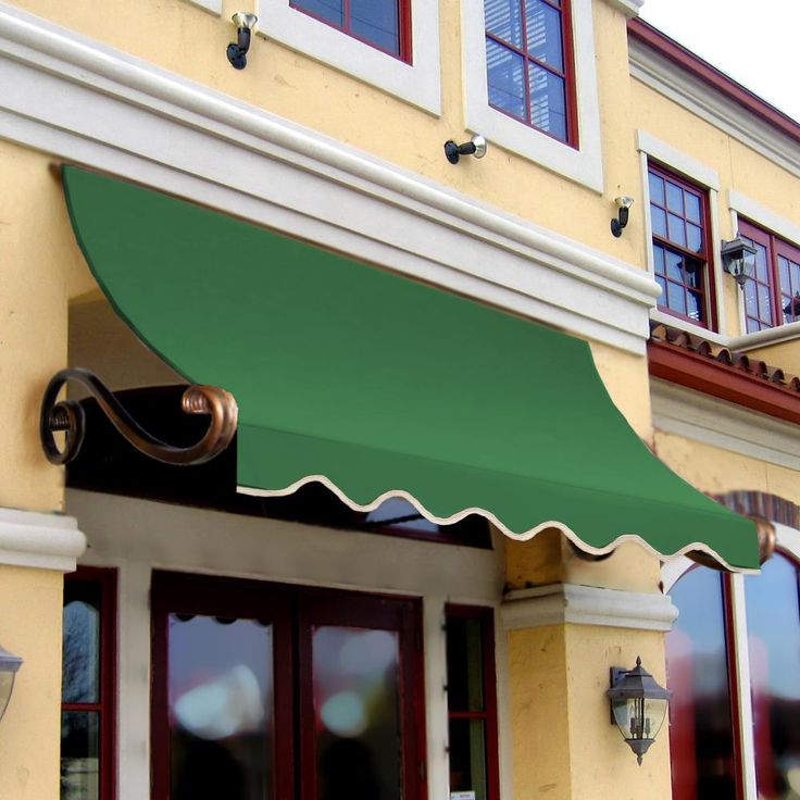 an awning on the outside of a building