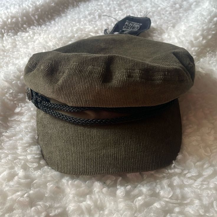 Peter Grimm Corduroy Hat Olive Green Color Brand New With Tags Trendy Khaki Cotton Hat, Trendy Khaki Hat For Spring, Casual Corduroy Flat Cap, Human Doll, Corduroy Hat, Round Hat, Hats Snapback, Olive Green Color, Grimm