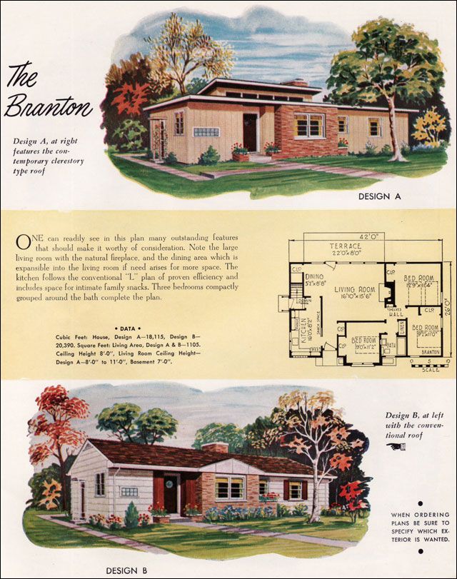 an old house is shown with two different plans