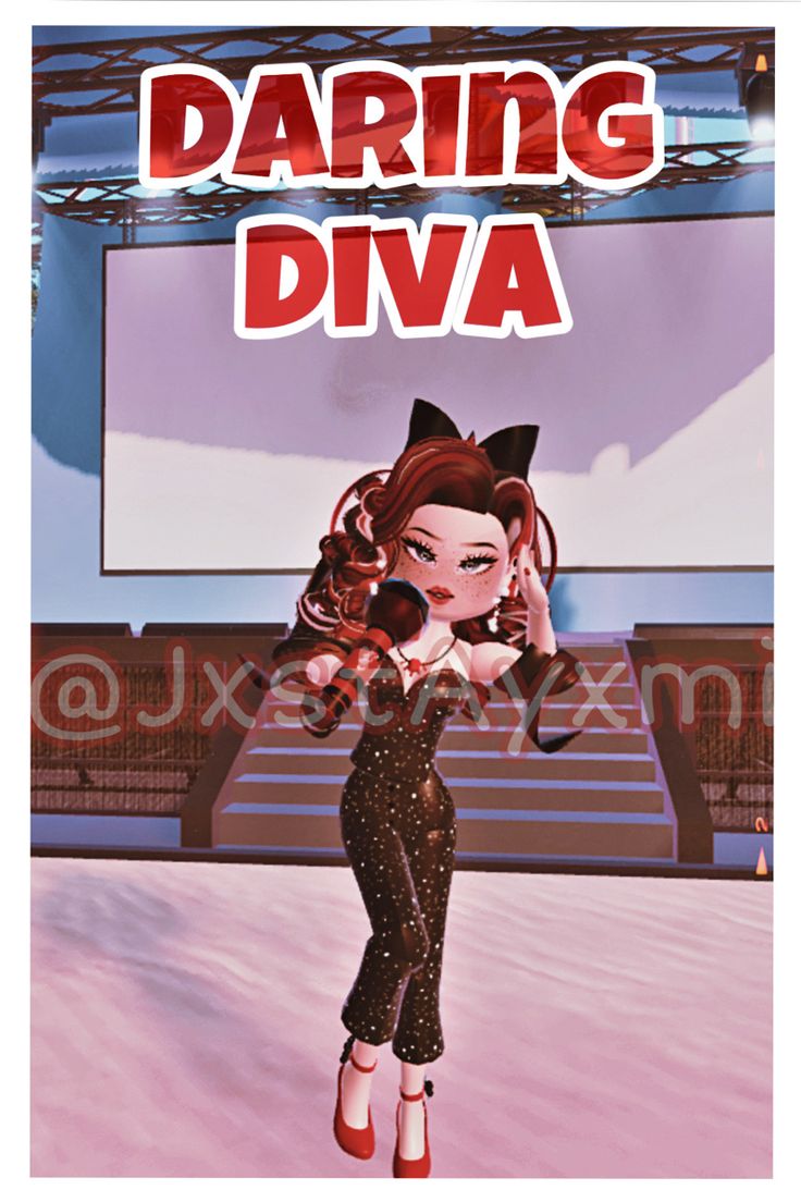 an animated character is standing in front of a screen with the words daring dva on it