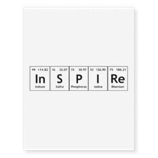 the element symbol for inspire is shown in black and white