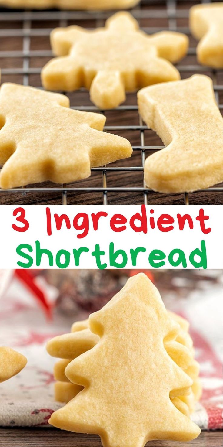 three ingredient shortbread cookies on a cooling rack