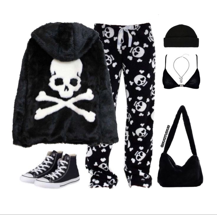 Gothic Lounge Wear, Alt Pajamas Aesthetic, Emo Pajamas Aesthetic, Goth Pjs Aesthetic, Emo Sweatpants Outfit, Minimalist Goth Aesthetic, Goth Pajamas Aesthetic, Black Pjs Aesthetic, Grunge Pyjamas