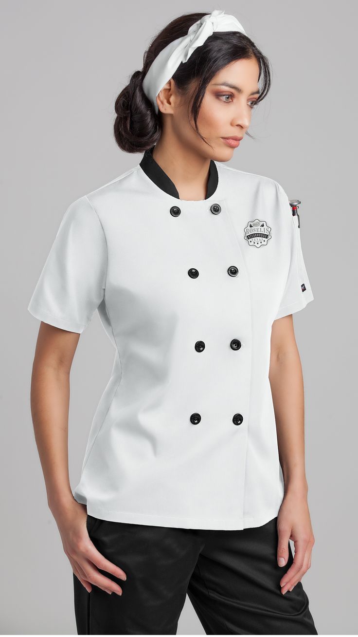 Chef Clothes Women, Chef Suit Design, Chef Outfit Women Style Classy, Chefs Uniform Women, Chef Attire Women, Chef Wear Women, Women Chef Style, Chef Coat Design For Women, Chef Costume Women