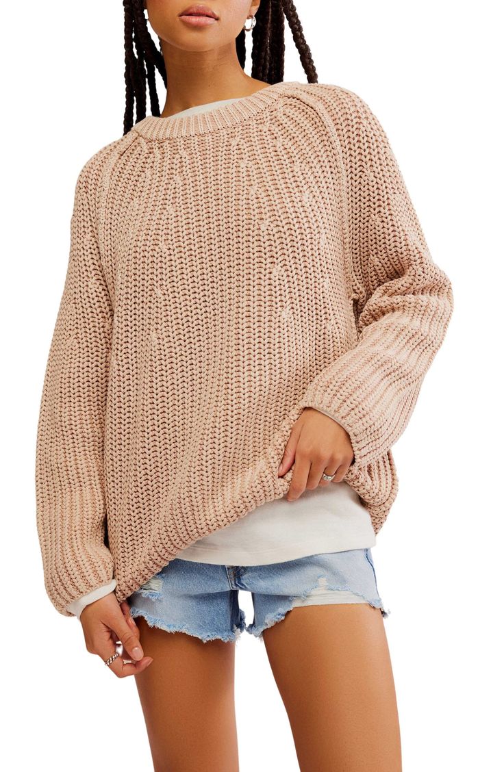 Free People Take Me Home Cotton Sweater | Nordstrom Everyday Relaxed Fit Chunky Knit Sweater, Everyday Chunky Knit Sweater In Relaxed Fit, Everyday Chunky Knit Sweater With Relaxed Fit, Slouchy Cozy Cotton Sweater, Casual Slouchy Chunky Knit Sweater, Comfortable Soft Knit Cotton Sweater, Comfortable Relaxed Fit Knit Sweater, Comfortable Cotton Soft Knit Sweater, Relaxed Fit Knit Sweater