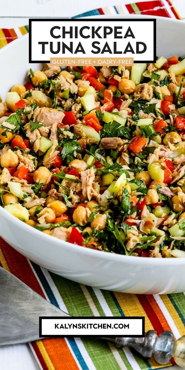 this chickpea tuna salad is an easy and healthy side dish