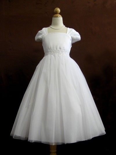 Flower Girl Cap Sleeved Beaded White Dress First Holy Communion Size 2-16 KD222 #EasterChristmasNewYearHolyCommunionPartiesDressyEverydayHolidayPageantWedding Fitted Princess Style First Communion Dress With Short Sleeves, Elegant Short Sleeve First Communion Summer Dress, Fitted First Communion Dress With Short Sleeves, Solid Fitted Dress For First Communion, Fitted Embellished Dress For Baptism, Fitted First Communion Dress For Summer Dress-up, Fitted Summer First Communion Dress, Spring First Communion Dress With Short Sleeves, Summer First Communion Fitted Dress