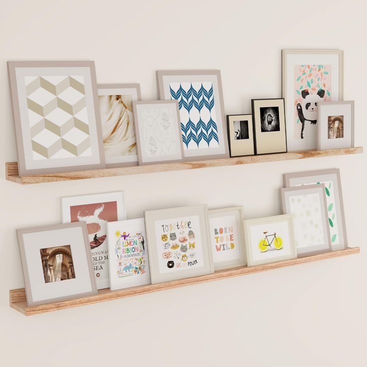 PRICES MAY VARY. 【Solid Wood Nursery Shelves】The wall shelves are crafted from Paulownia wood which are lightweight yet proportionately strong, sustainable real wood. The picture ledge wall shelf is SAME SIZE as each other (L 55" x D 5.12" x H 2.2") and is such an easy way to display photos without making lots of holes in your walls. They come fully assembled and all mounting hardware is included in the package. 【Multiple combinations, More creativity】 You can connect two or more shelves togethe Picture Shelf Wall, Lip Natural, Wall Bookshelves Kids, Long Shelves, Long Picture, Shelf Above Bed, Kids Room Bookshelves, Books Kids Room, Wall Mounted Corner Shelves