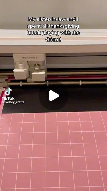 a video demonstrating how to use a cricut machine for cutting paper with the words my sister - in - law and i spent all thanksgiving break playing with time