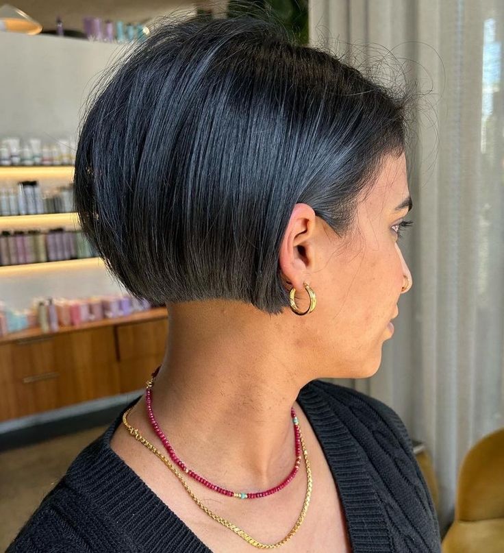 Best Rounded Bob Looks to Try in 2023 - The Right Hairstyles Short Bob Hairstyles With Bangs Straight, Extra Short Bob Haircuts, Short Rounded Bob Hairstyles, Shirt Bobs For Fine Hair, All One Length Bob Short Hair, Neckline Bob Haircut, Short All One Length Bob, Short Bob Hairstyle Women 2023, Short Bob Hairstyles For Straight Hair