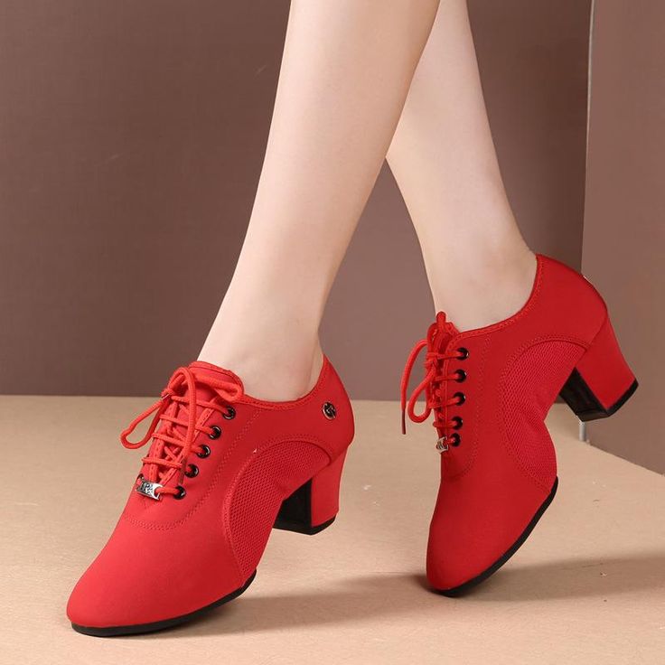 Women's Leatherette 5cm Heels Ballroom With Lace-up Dance Shoes Red Tap Dance Shoes, Salsa Shoes, Ballroom Shoes, Step Dance, Latin Dance Shoes, Sleep Remedies, Apple White, Swing Dance, Teaching Practices