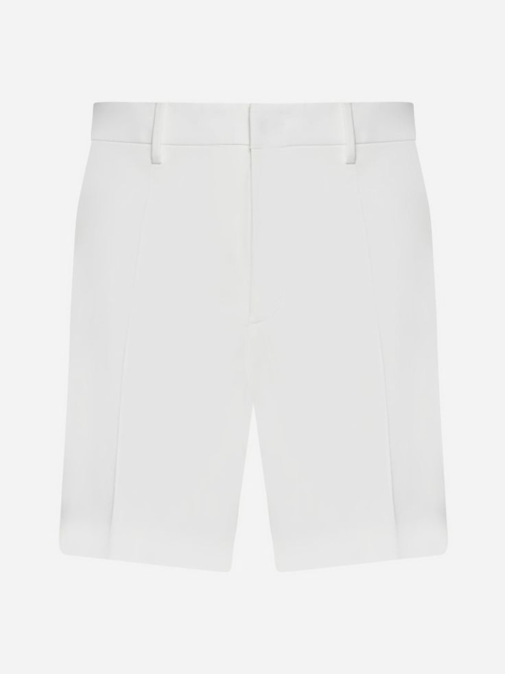 CO098%EA002% CONTAINS NON-TEXTILE PARTS OF ANIMAL ORIGIN EXTERNAL FABRIC 98%CO 02%EA 98%COTTON 02%ELASTANE Classic Formal Bottoms With Short Leg, Fitted Shorts With Straight Hem For Spring, Classic Formal Shorts For Spring, White Pants With Welt Pockets For Summer, Elegant White Bermuda Bottoms, Formal Classic Shorts For Spring, Classic White Bermuda Shorts For Work, Classic Tailored Short Bottoms, Classic White Bottoms With Built-in Shorts