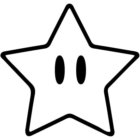 a black and white image of a star with two eyes in the shape of a face