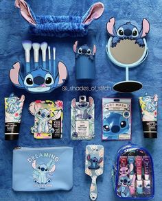 an assortment of items from the disney movie including toothbrushes, makeup and other accessories