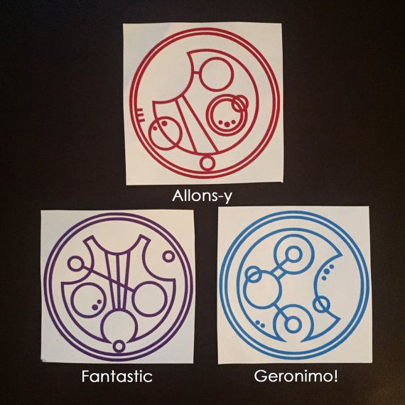 four different colored circles with the name alons - y and fantastic geronimoi