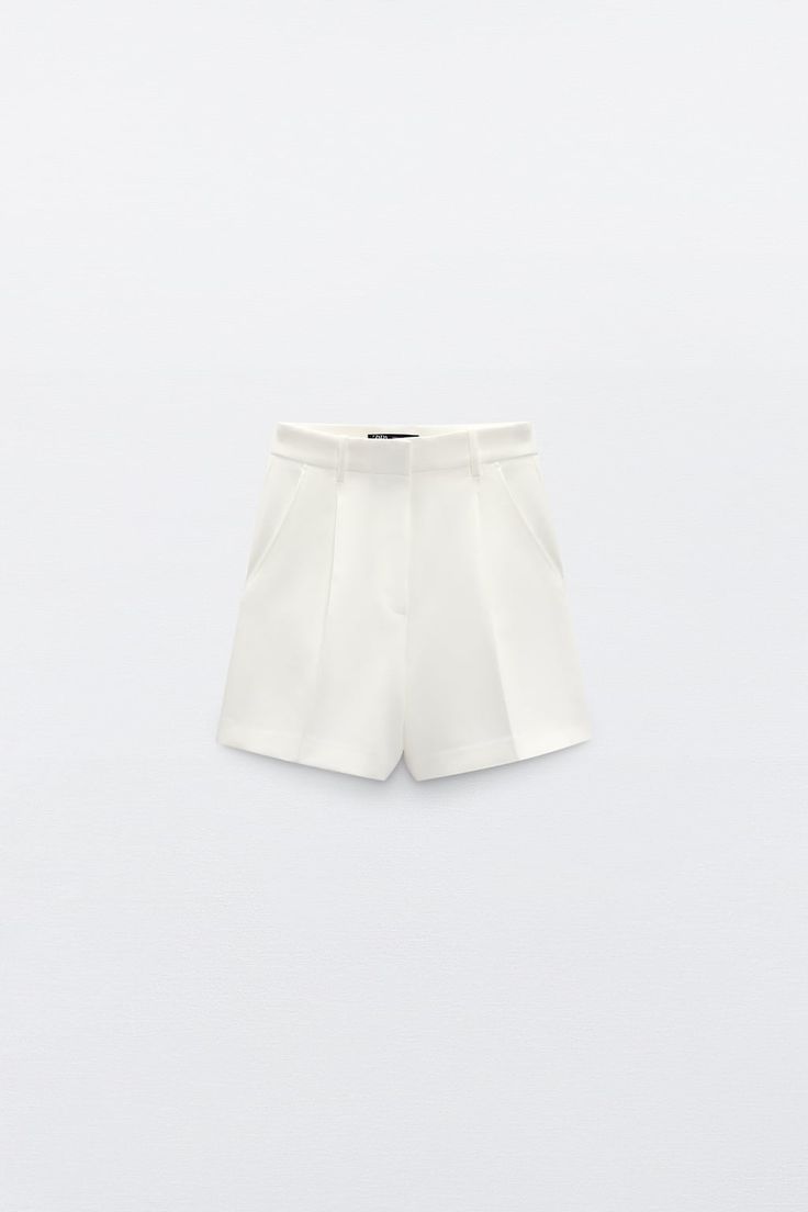 レディーススカート | ZARA 日本 Oyster White, Shorts White, Bilbao, Personal Shopper, Zara United States, High Waisted Shorts, Flap Pocket, Bermuda Shorts, White Shorts