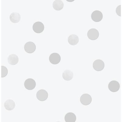 a white and gray polka dot wallpaper