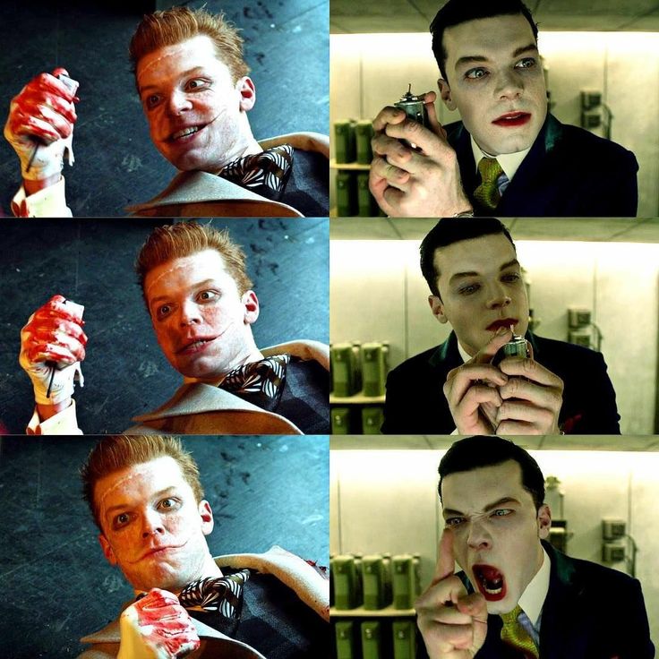 the man is brushing his teeth with different expressions on his face and in front of him