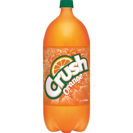 crush orange soda is shown on a white background