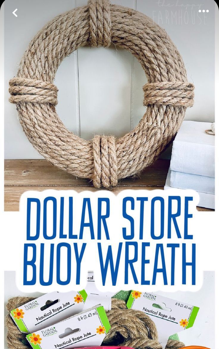 the dollar store buoy wreath is on display