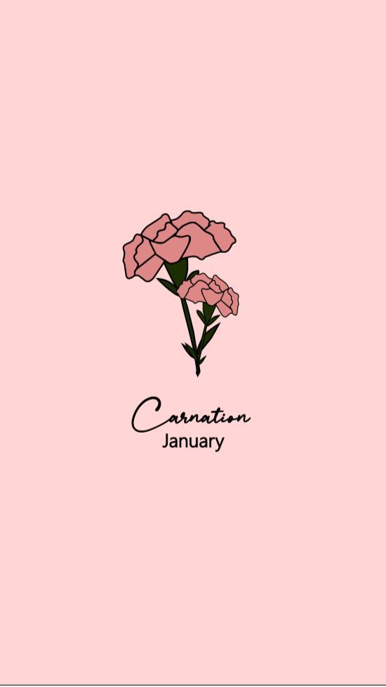 a pink flower with the words canaann january written in black ink on it