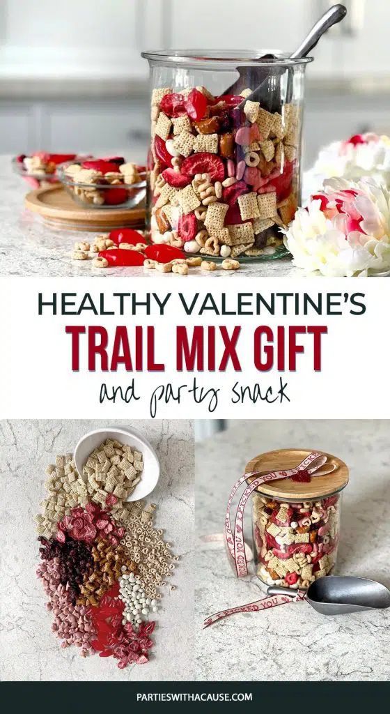 healthy valentine's trail mix gift in a jar