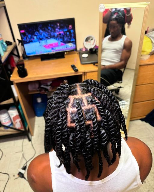 Jumbo Two Strand Twists, Mens Twists, Cornrow Braids Men, Mens Twists Hairstyles, Twist Extensions, Jumbo Twists, Rubber Band Hairstyles, Twists Hairstyles, Cornrow Hairstyles For Men