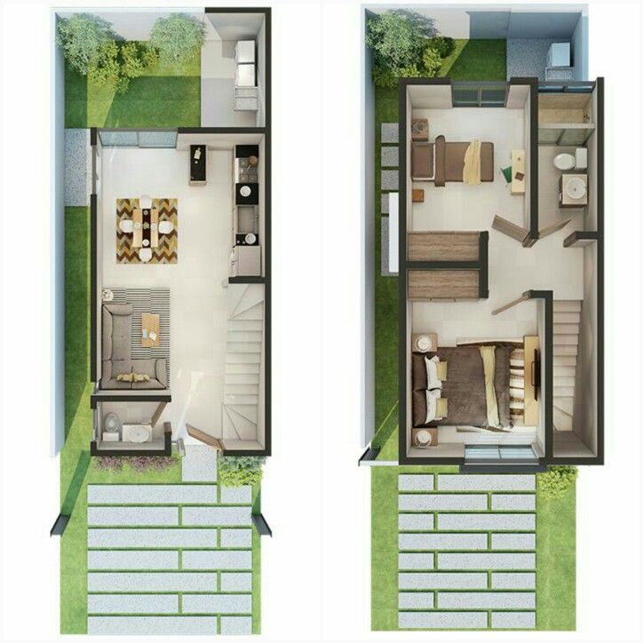 two story house plans with one bedroom and the other living room in each floor plan